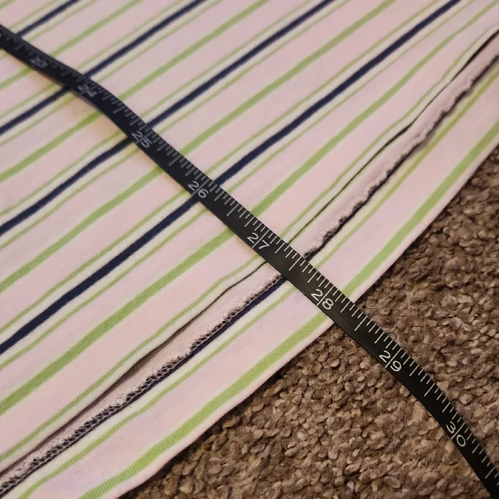 Ralph Lauren Polo Shirt - White with Blue, Green and Pink Stripes